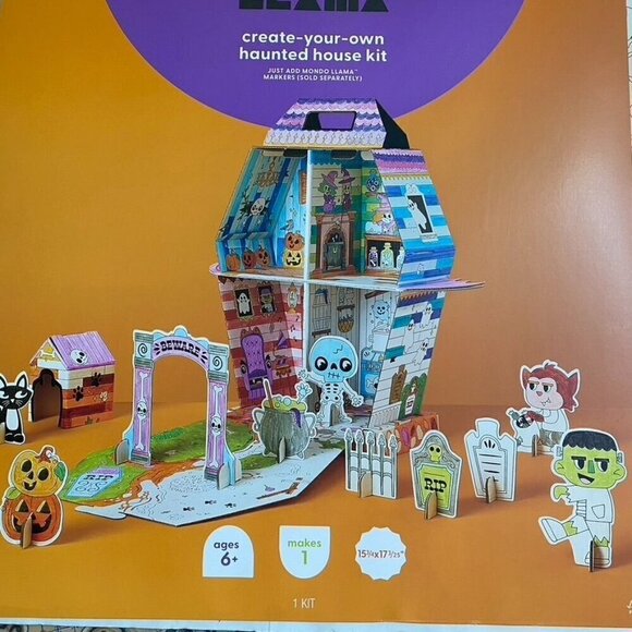 Target Halloween Color-Your-Own Haunted House Kit - Mondo Llama™ Cardboard SB - Picture 4 of 8